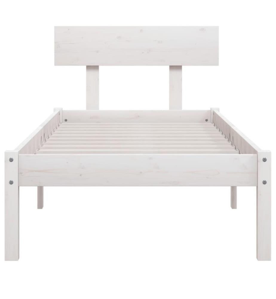 Massivholzbett Weiss Massivholz Kiefer 75x190 cm UK Small Single