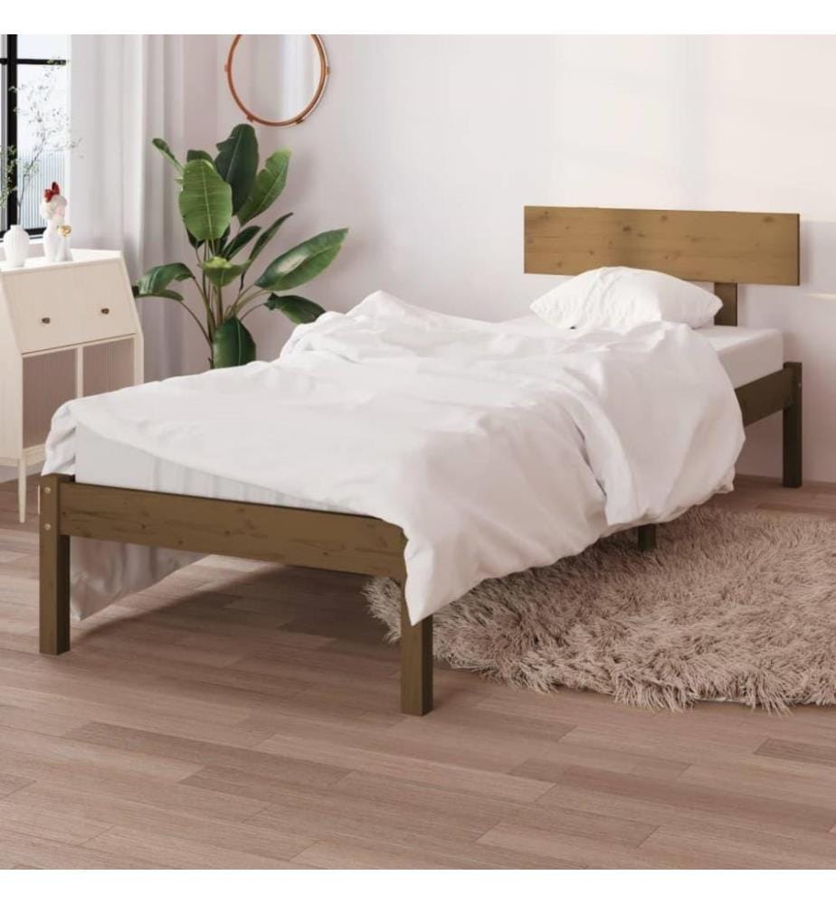 Massivholzbett Honigbraun Kiefer 90x190 cm UK Single