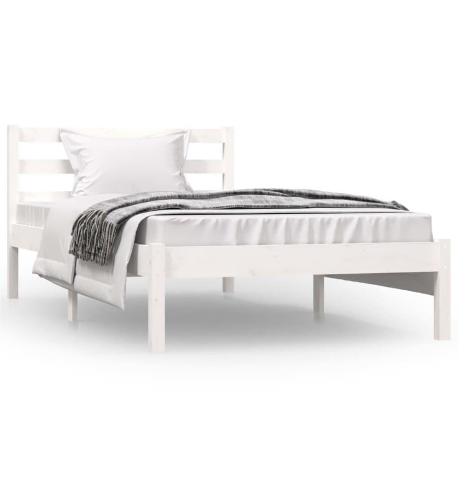 Massivholzbett Kiefer 90x190 cm Weiss 3FT Single