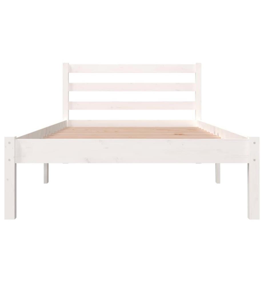 Massivholzbett Kiefer 90x190 cm Weiss 3FT Single