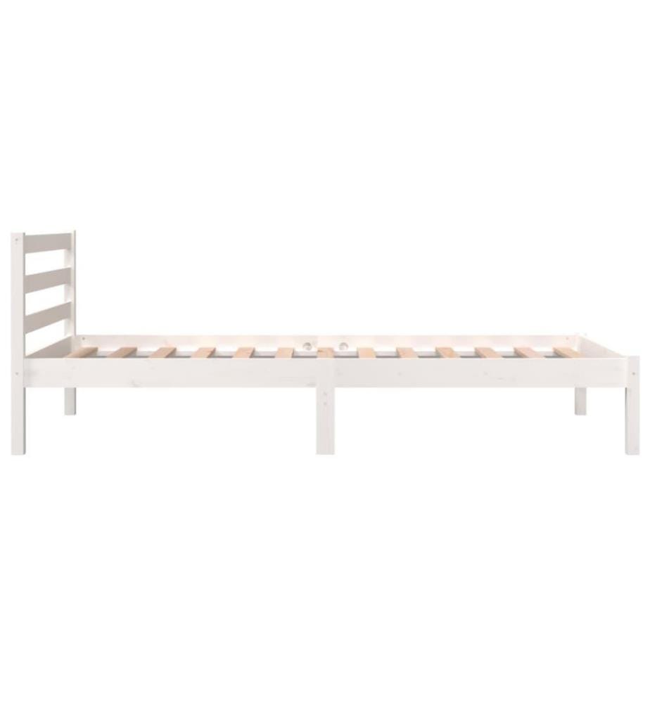 Massivholzbett Kiefer 90x190 cm Weiss 3FT Single