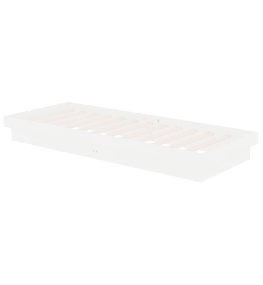 Massivholzbett Weiss 75x190 cm 2FT6 Small Single