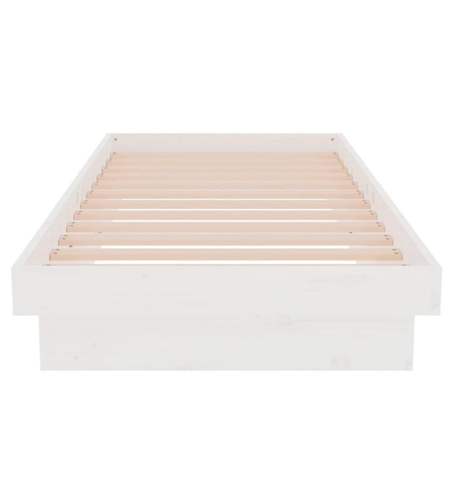Massivholzbett Weiss 75x190 cm 2FT6 Small Single
