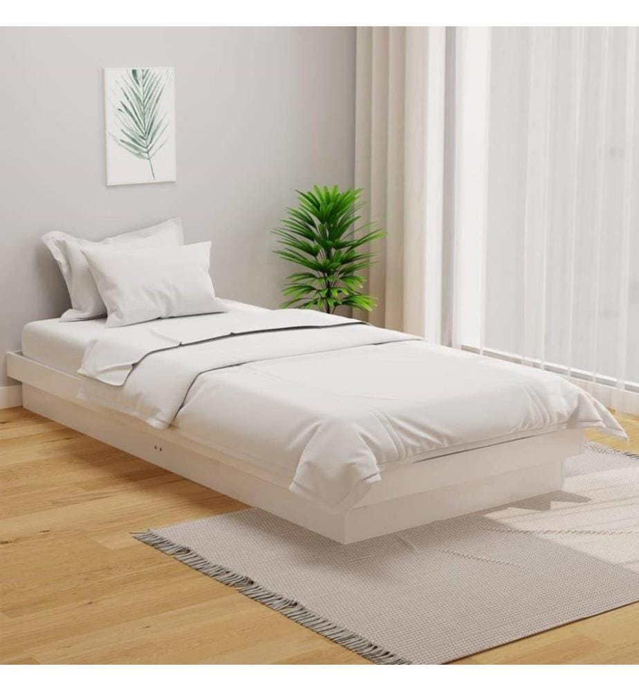 Massivholzbett Weiss 100x200 cm