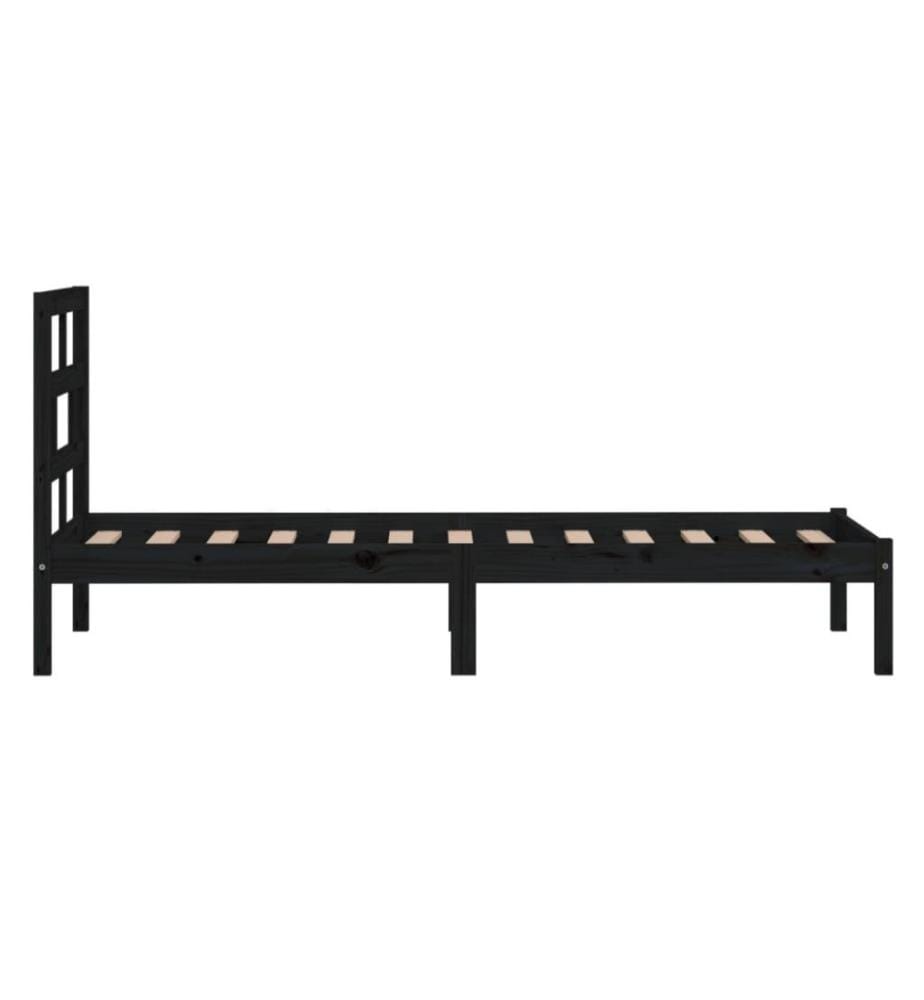 Massivholzbett Schwarz Kiefer 100x200 cm