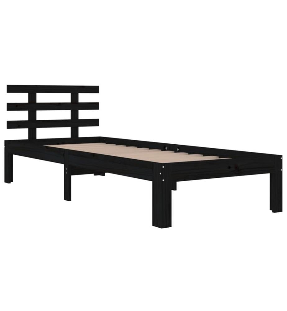 Massivholzbett Schwarz 90x200 cm