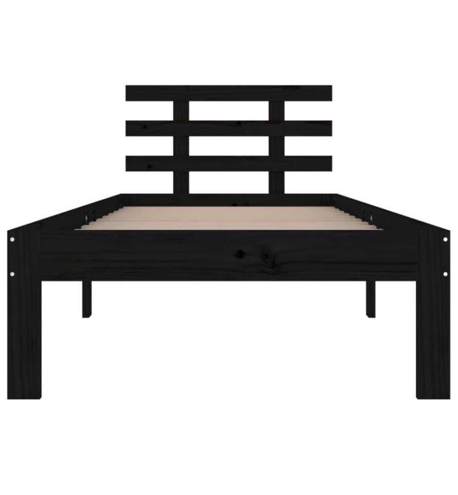 Massivholzbett Schwarz 90x200 cm