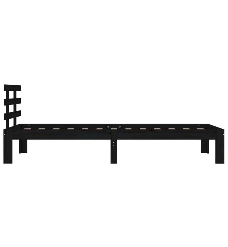 Massivholzbett Schwarz 90x200 cm