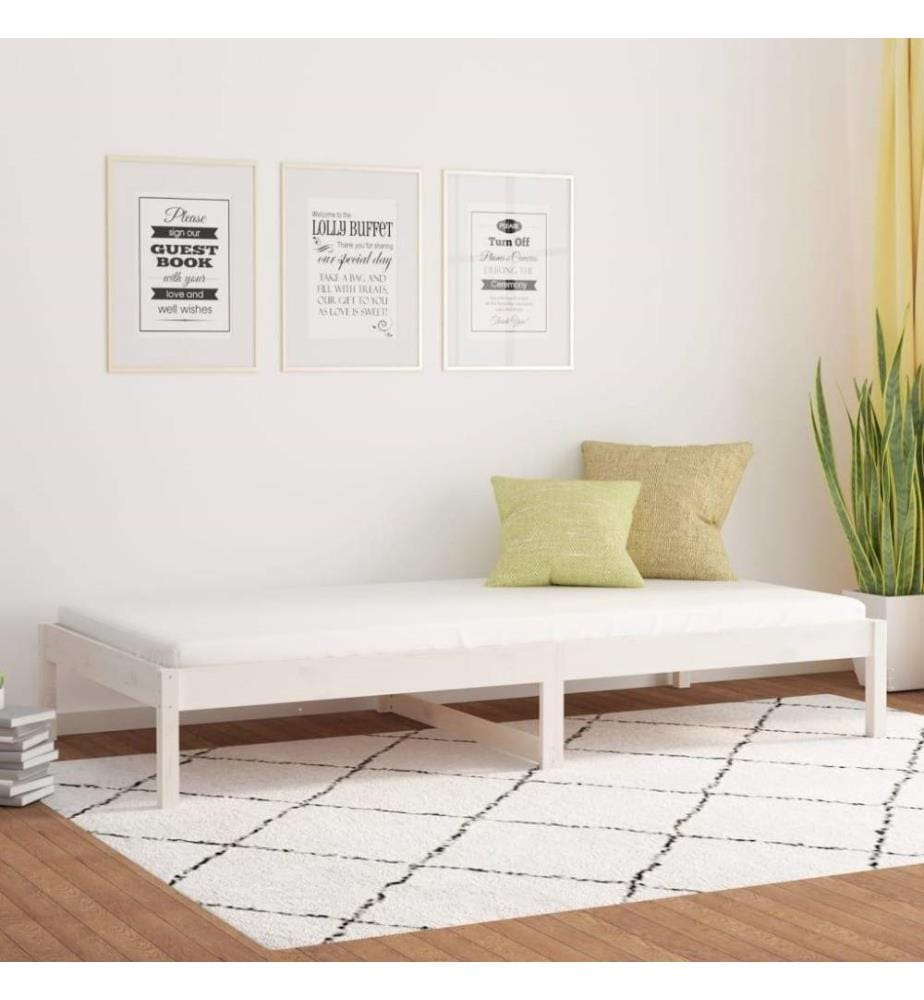 Tagesbett Weiss 90x190 cm 3FT Single Massivholz Kiefer