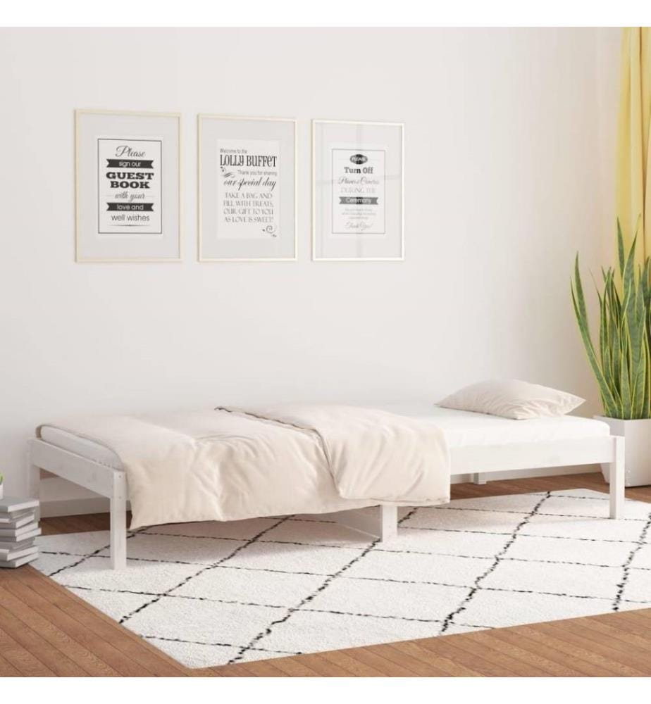 Tagesbett Weiss 90x190 cm 3FT Single Massivholz Kiefer