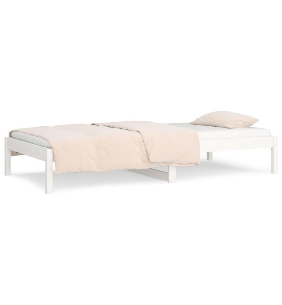 Tagesbett Weiss 90x190 cm 3FT Single Massivholz Kiefer