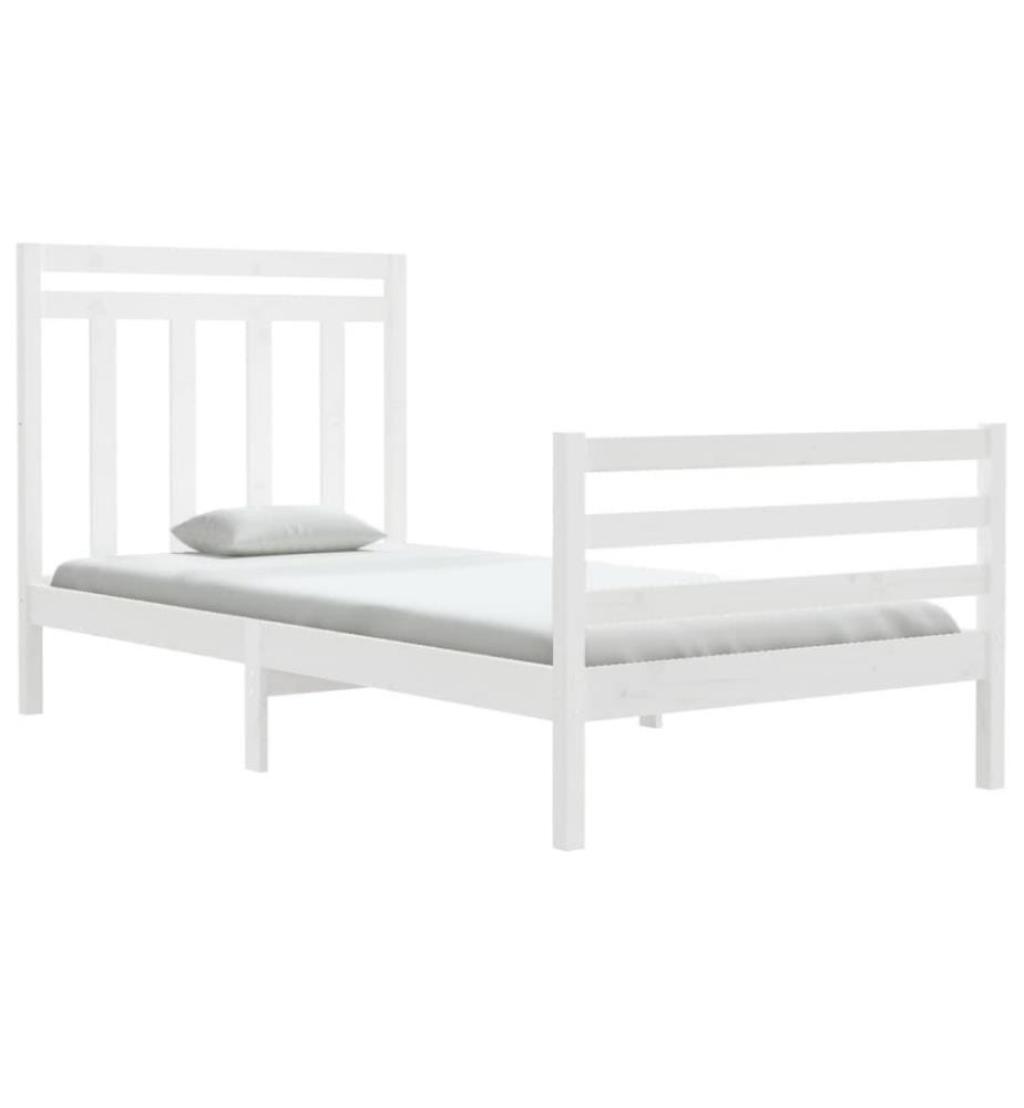Massivholzbett Weiss 100x200 cm
