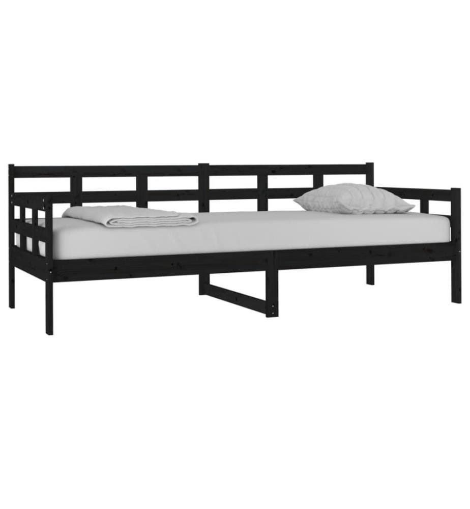 Tagesbett Schwarz Massivholz Kiefer 80x200 cm