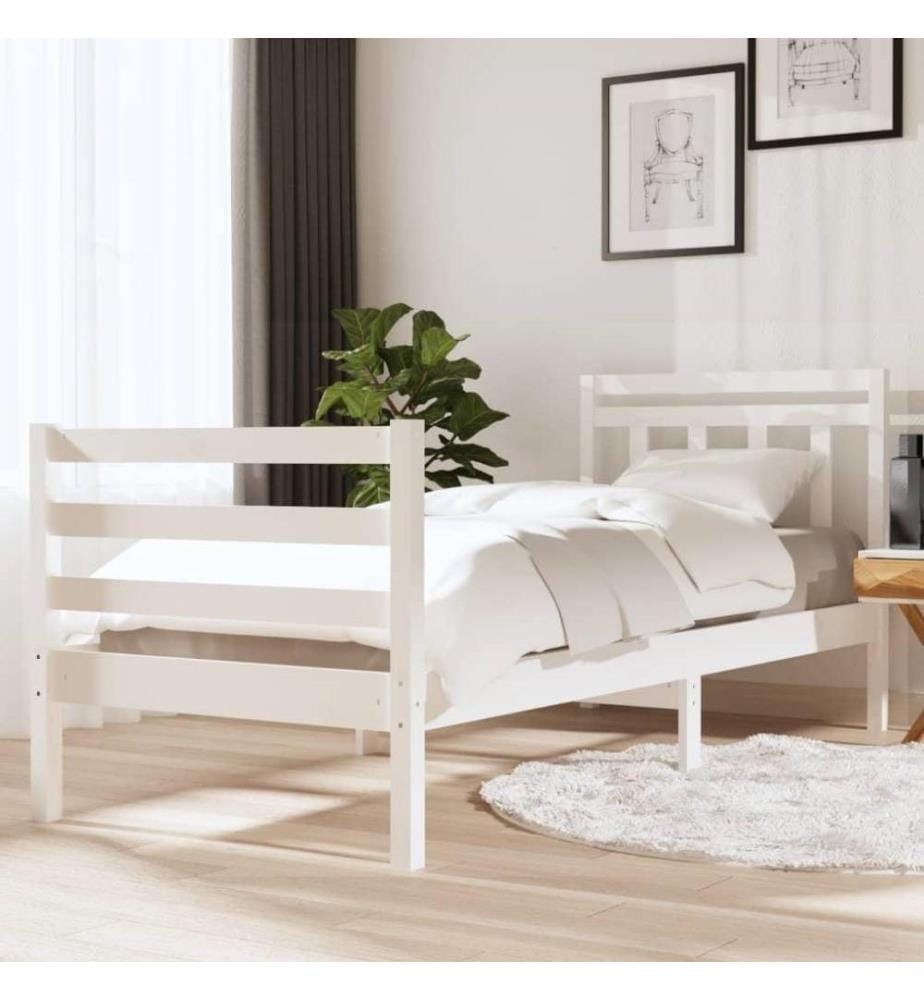 Massivholzbett Weiss 90x190 cm 3FT Single