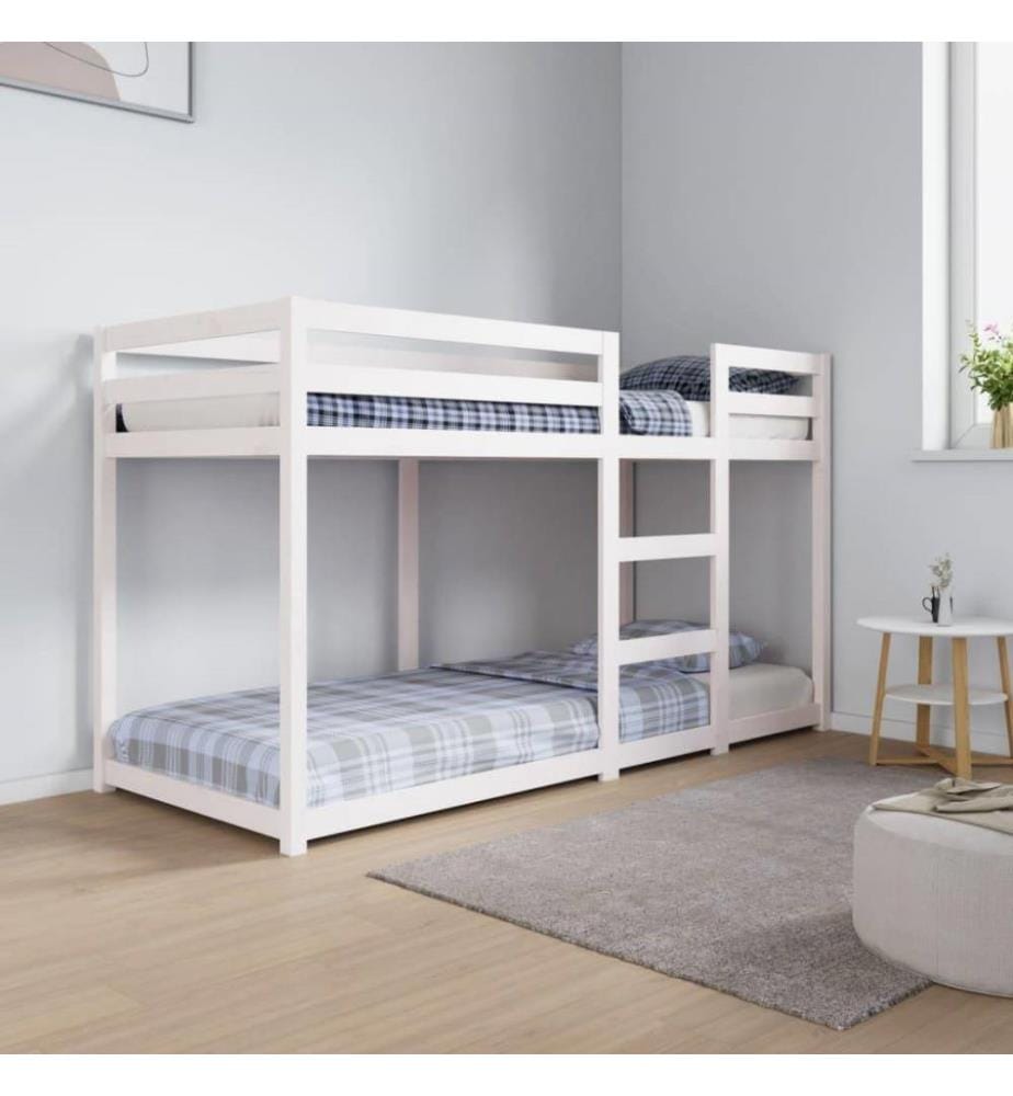 Etagenbett Weiss 75x190 cm Massivholz Kiefer