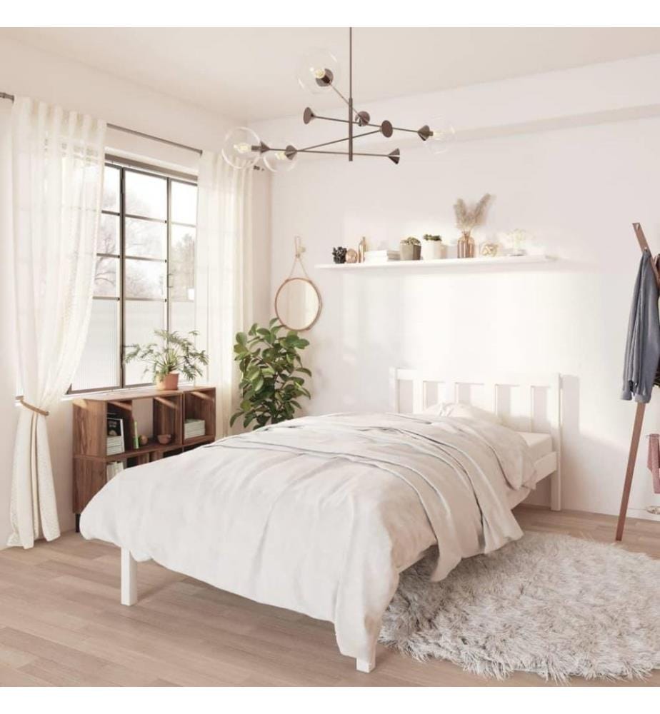 Massivholzbett Weiss Kiefer 90x200 cm