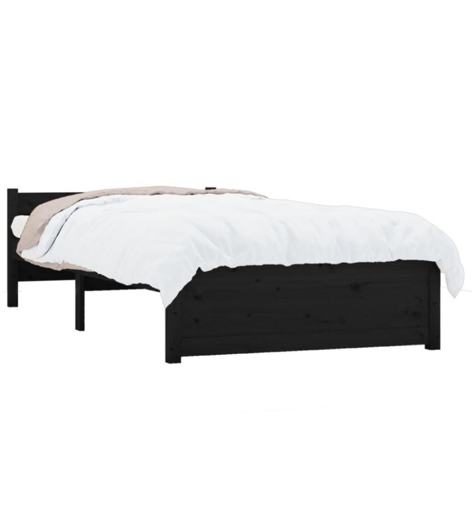 Massivholzbett Schwarz 90x200 cm