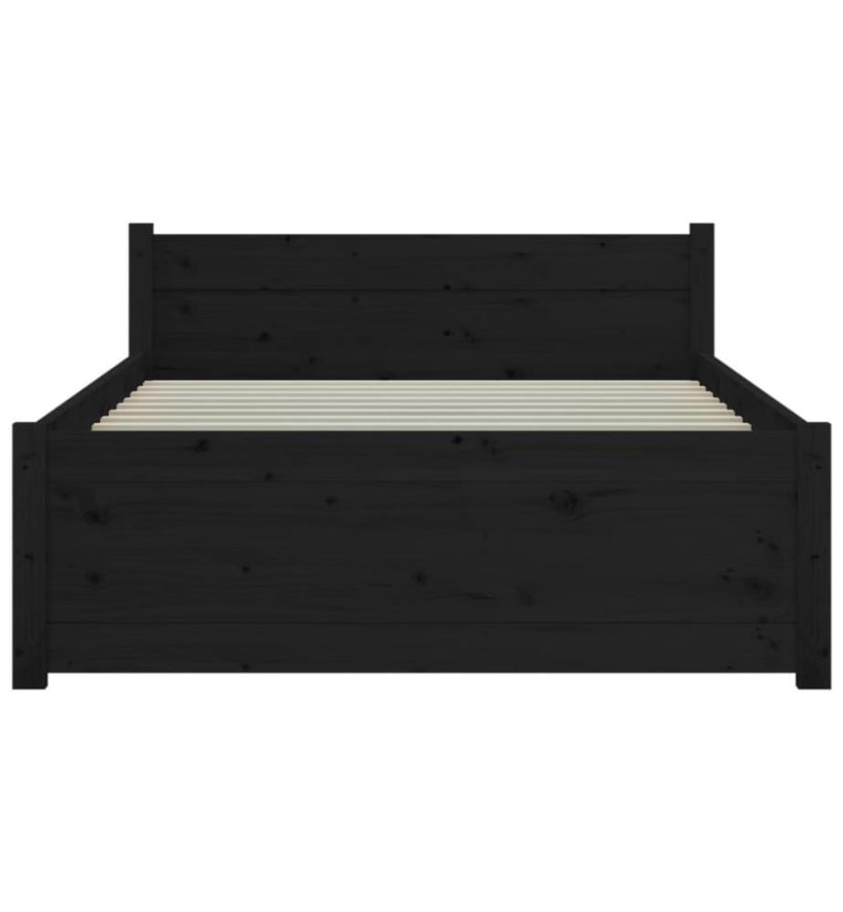 Massivholzbett Schwarz 90x200 cm