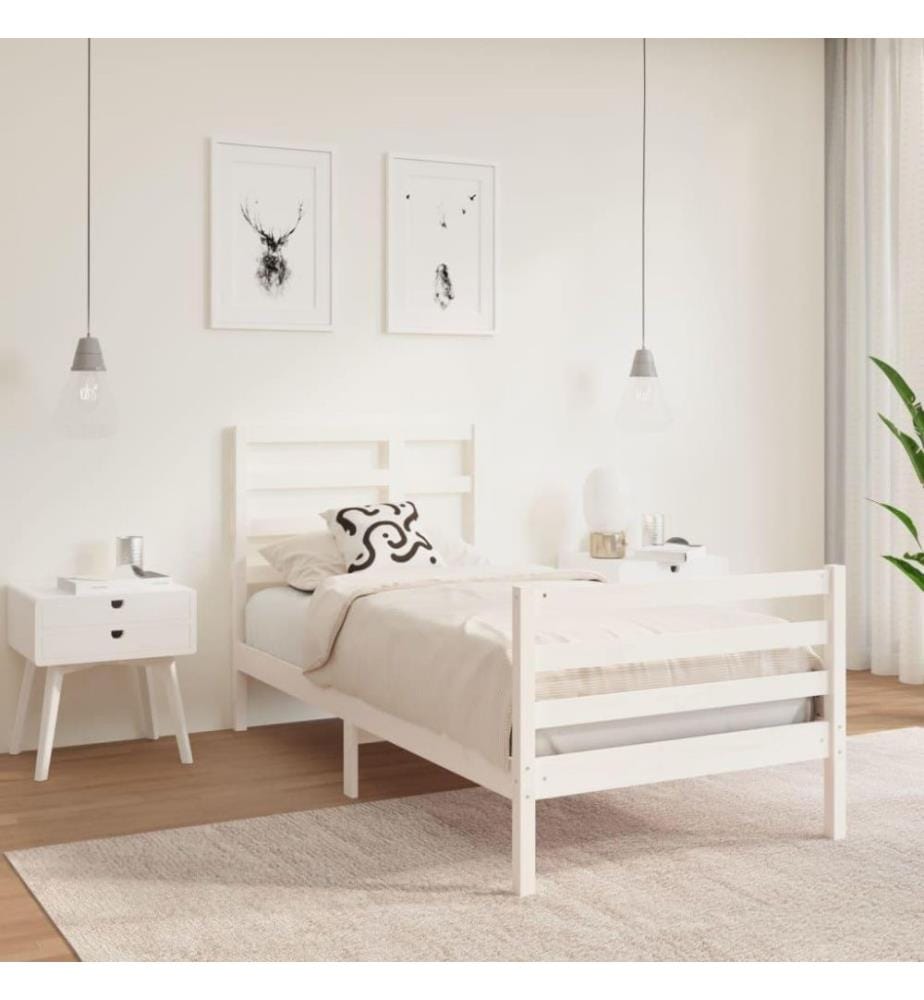 Massivholzbett Weiss 90x190 cm 3FT Single