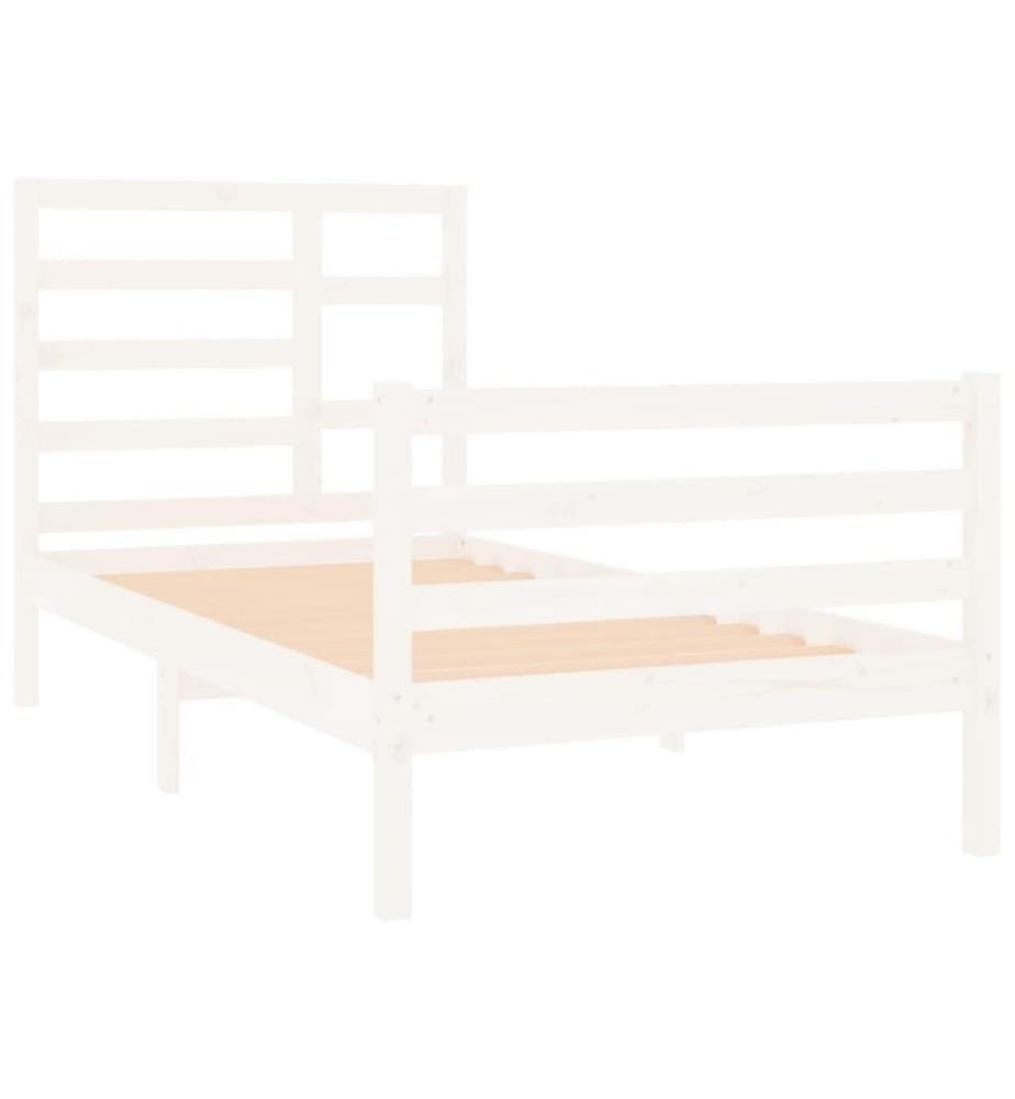 Massivholzbett Weiss 90x190 cm 3FT Single
