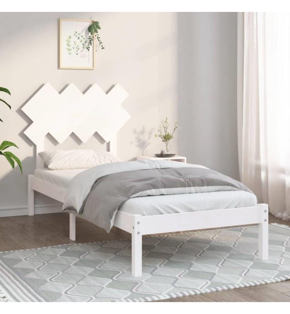 Massivholzbett Weiss 90x190 cm 3FT Single