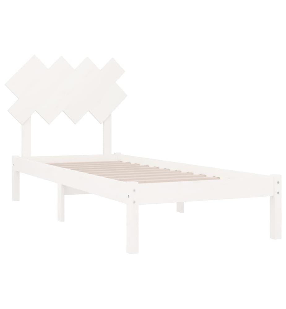 Massivholzbett Weiss 90x190 cm 3FT Single