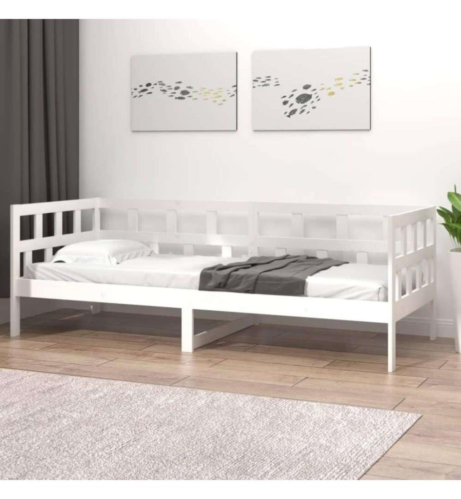 Tagesbett Weiss Massivholz Kiefer 90x190 cm
