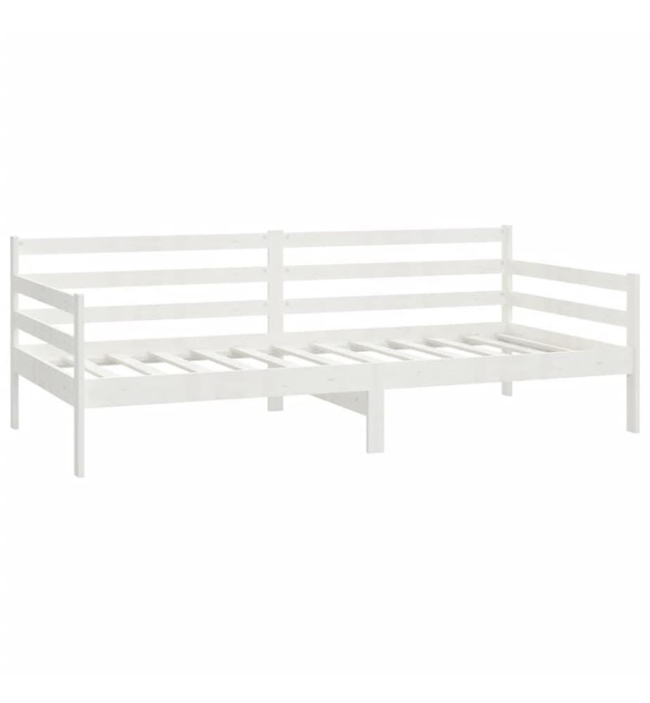 Tagesbett mit Matratze 90x200 cm Weiss Kiefer Massivholz