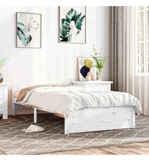 Massivholzbett Weiss 90x190 cm 3FT Single