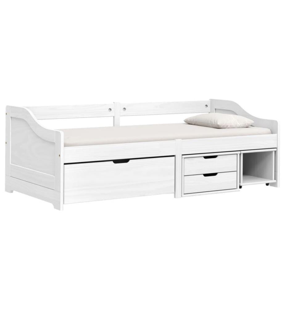 Lit de jour avec 3 tiroirs IRUN blanc 90x200 cm bois pin massif