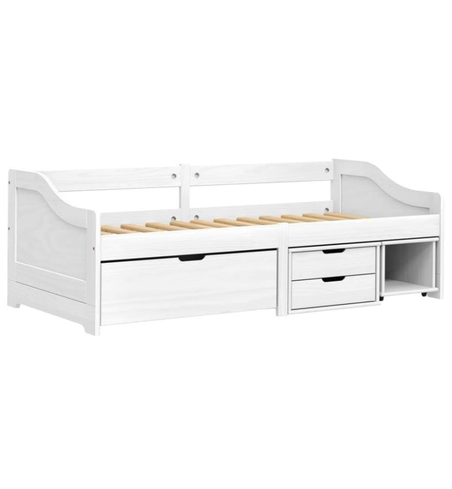 Lit de jour avec 3 tiroirs IRUN blanc 90x200 cm bois pin massif