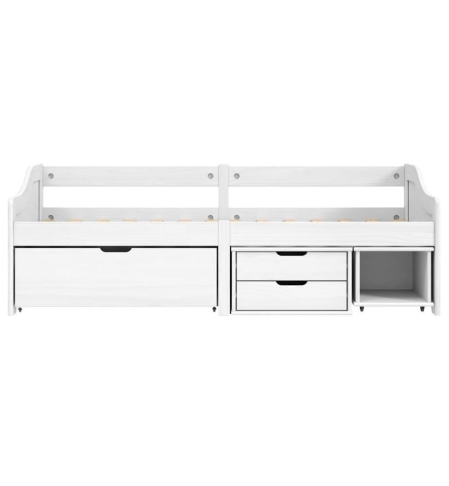 Lit de jour avec 3 tiroirs IRUN blanc 90x200 cm bois pin massif