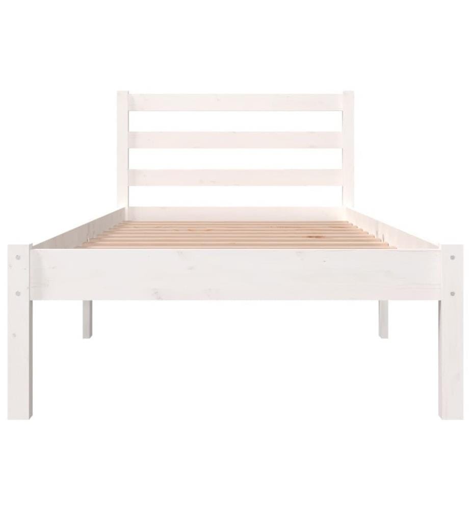Massivholzbett Kiefer 75x190 cm Weiss