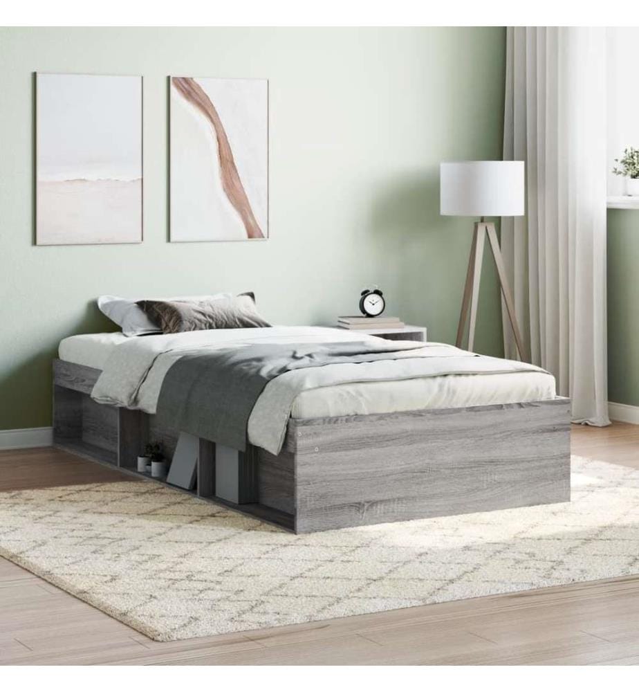 Bettgestell Grau Sonoma 90x190 cm