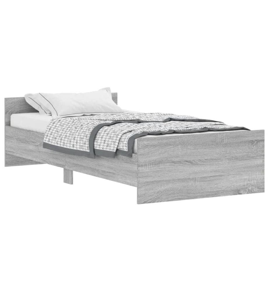 Bettgestell Grau Sonoma 90x190 cm Holzwerkstoff