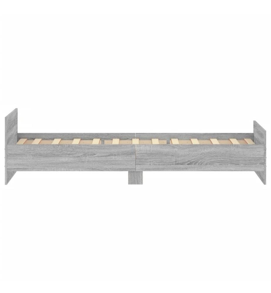 Bettgestell Grau Sonoma 90x190 cm Holzwerkstoff