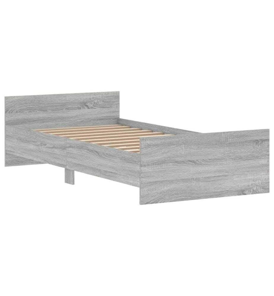 Bettgestell Grau Sonoma 90x200 cm Holzwerkstoff