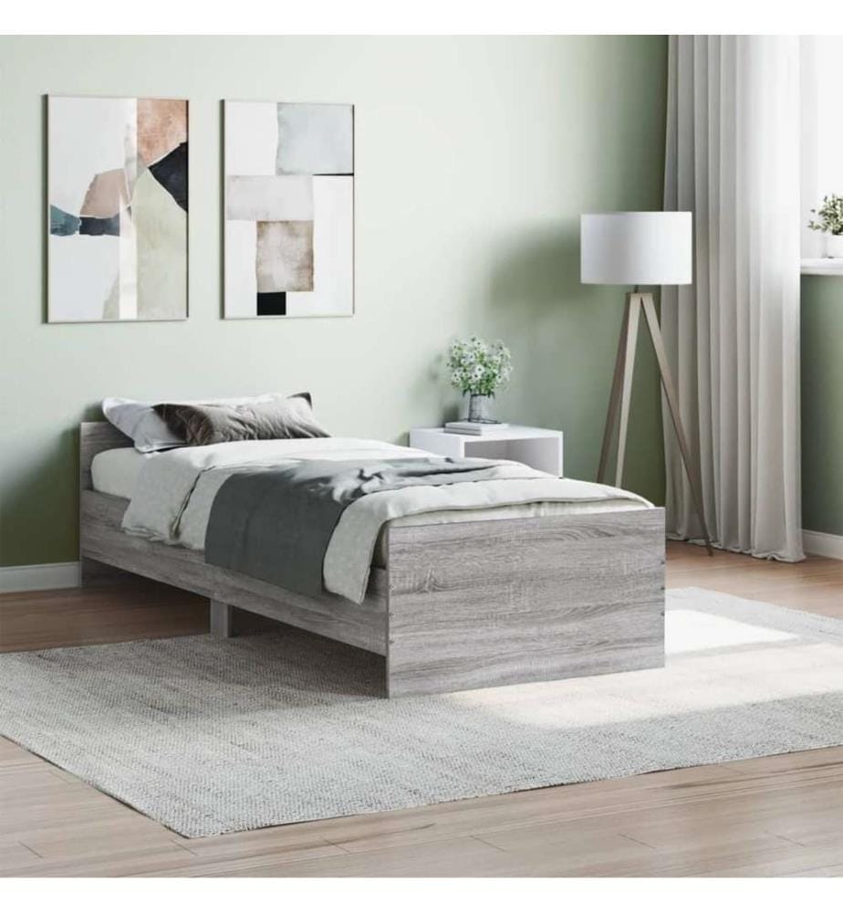 Bettgestell Grau Sonoma 75x190 cm Holzwerkstoff