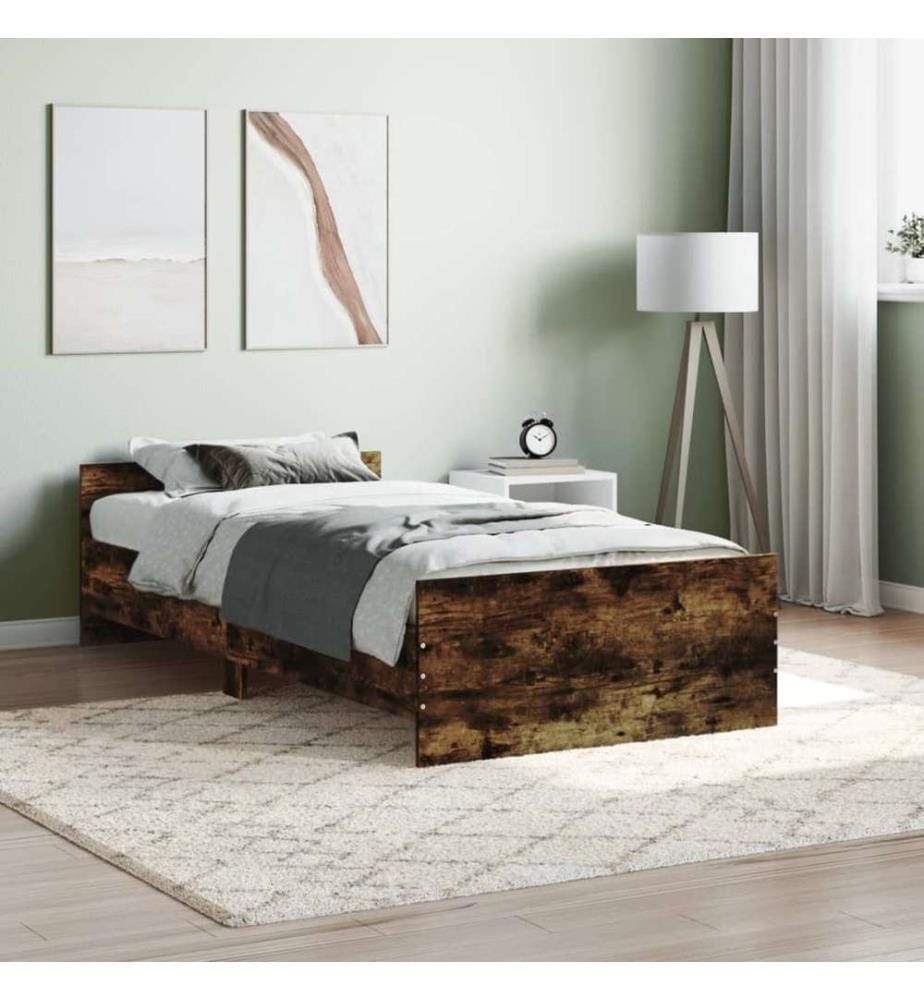 Bettgestell Räuchereiche 90x190 cm Holzwerkstoff