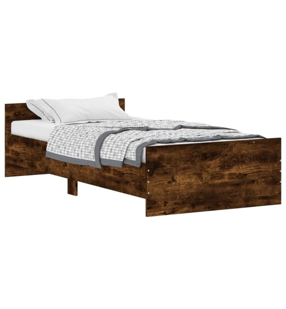 Bettgestell Räuchereiche 90x190 cm Holzwerkstoff