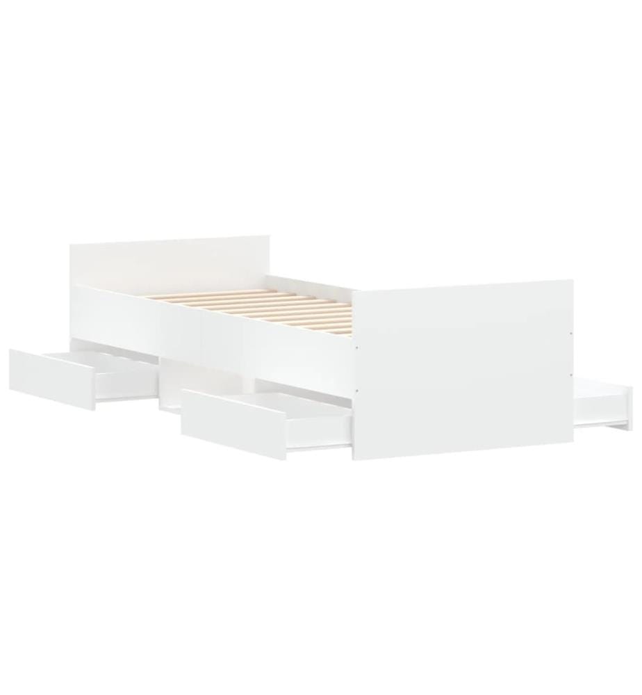 Bettgestell mit Kopf- und Fussteil Weiss 75x190 cm