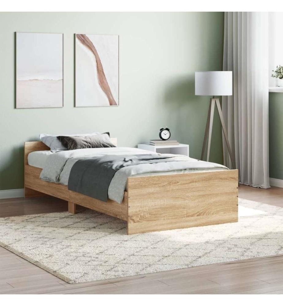 Bettgestell Sonoma-Eiche 100x200 cm Holzwerkstoff