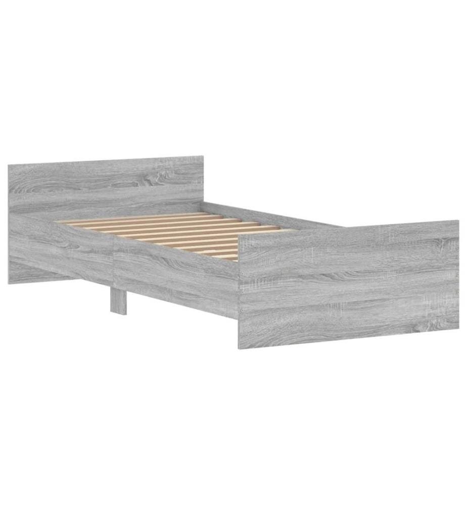 Bettgestell Grau Sonoma 100x200 cm Holzwerkstoff
