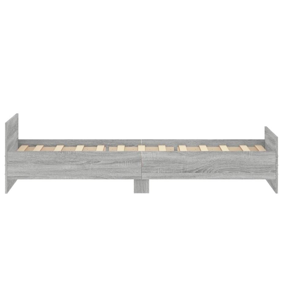 Bettgestell Grau Sonoma 100x200 cm Holzwerkstoff
