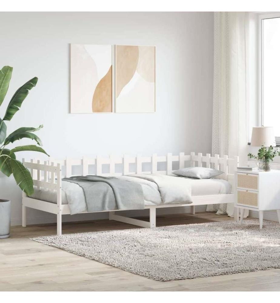 Tagesbett Weiss 80x200 cm Massivholz Kiefer