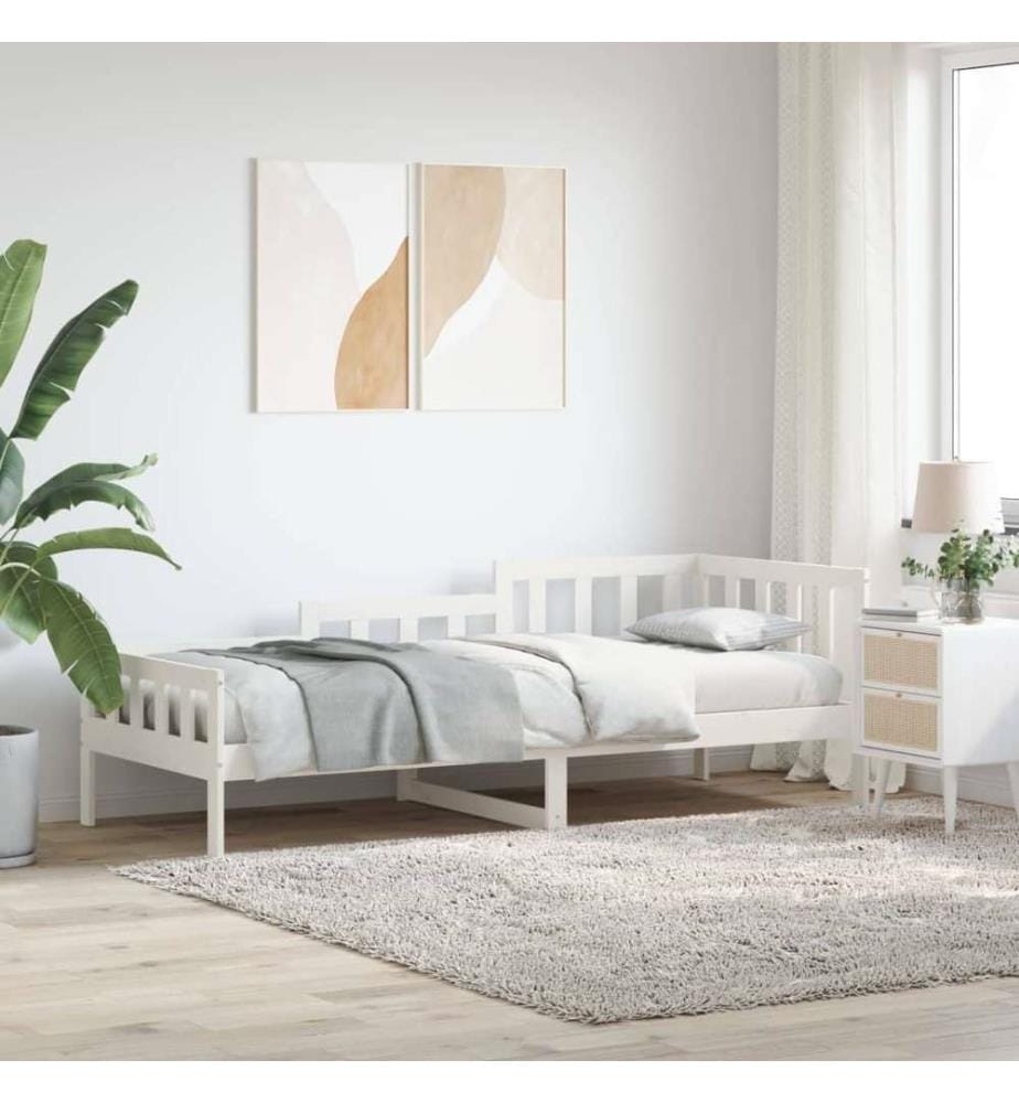 Tagesbett Weiss 80x200 cm Massivholz Kiefer