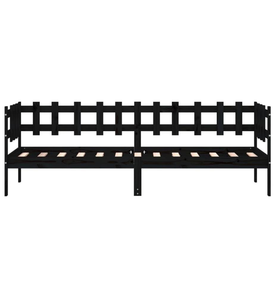 Tagesbett Schwarz 80x200 cm Massivholz Kiefer