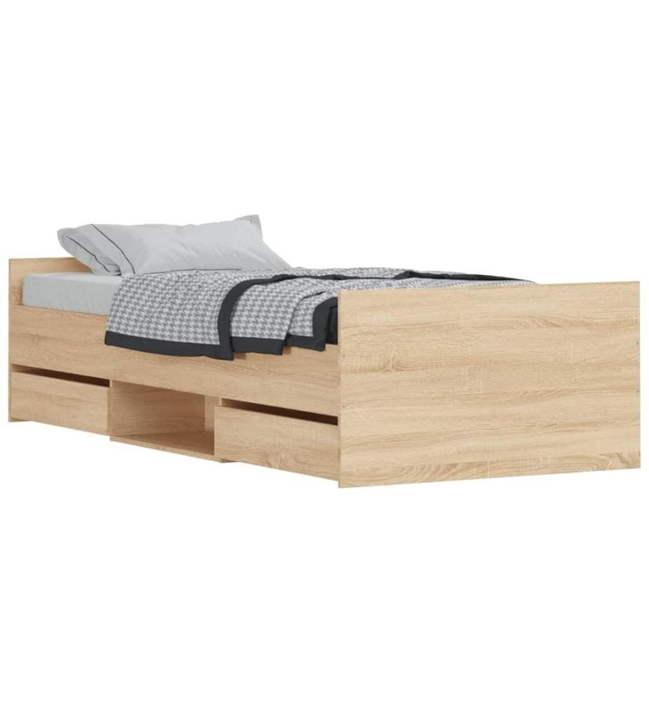 Bettgestell mit Kopf- und Fussteil Sonoma-Eiche 90x190 cm