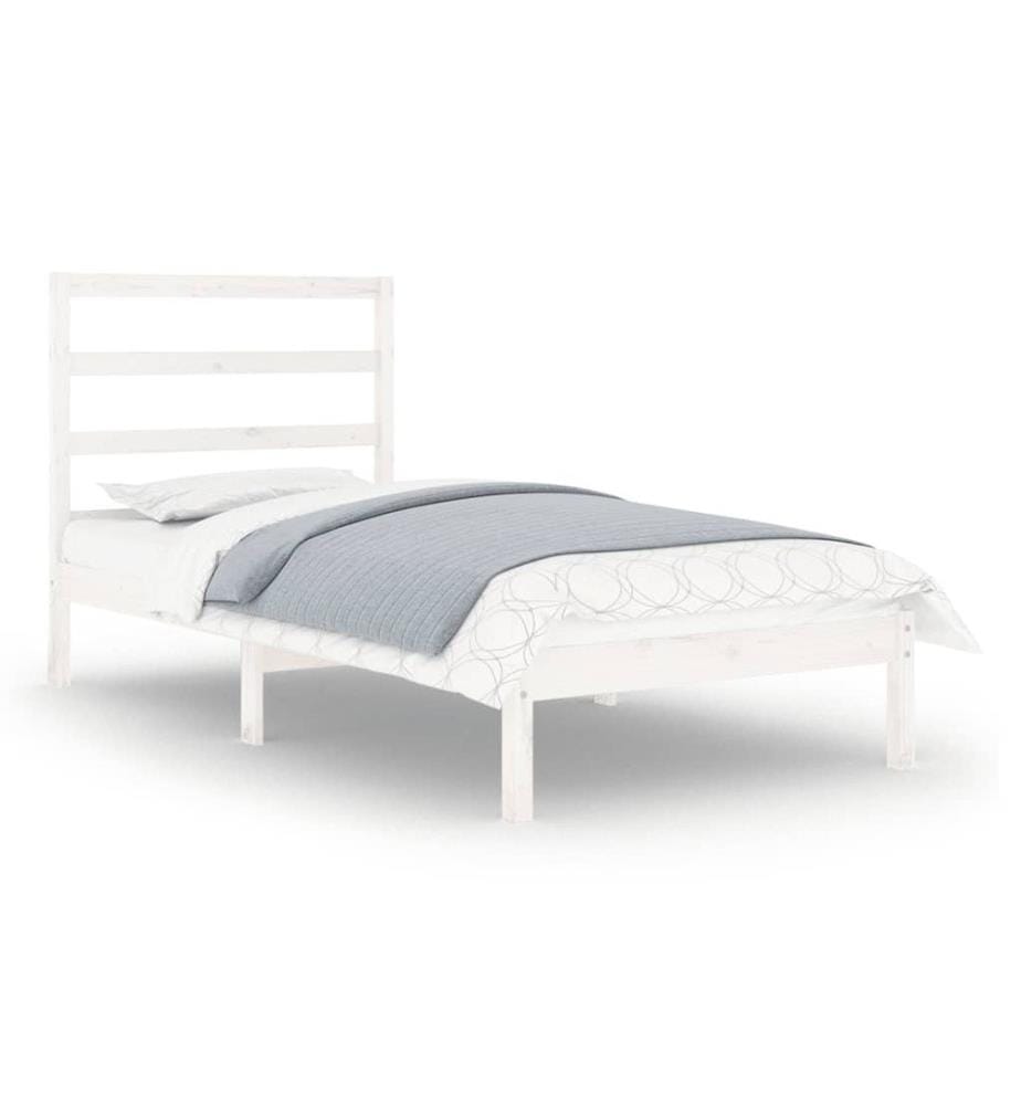 Massivholzbett Weiss 75x190 cm