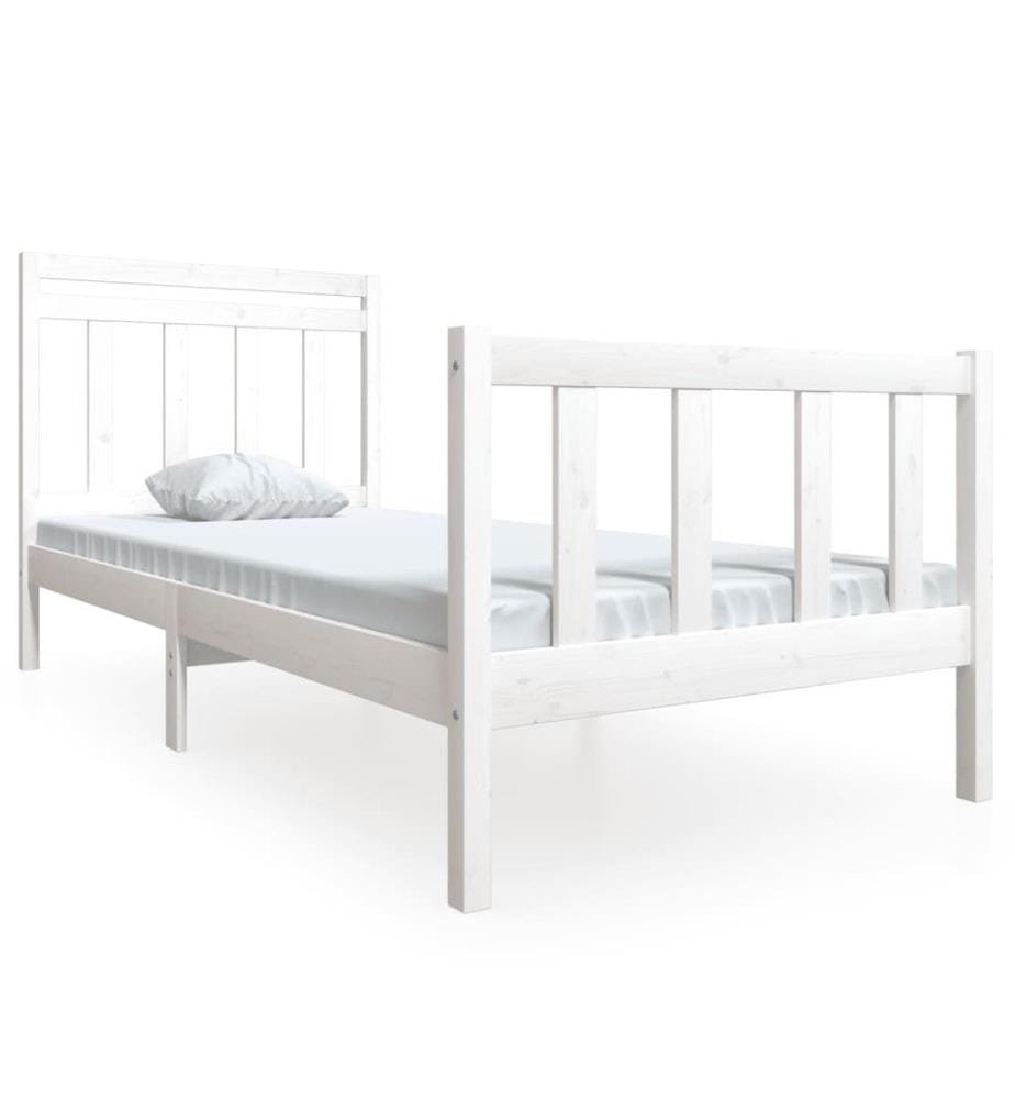 Massivholzbett Weiss 100x200 cm